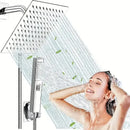 GobekUsa Black Full Shower System Set with Rain Pressure Spray Head and Faucet Panel