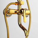 GobekUsa Gold Plated Brass Shower Faucet Set with Hand Spray