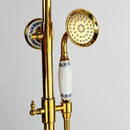 GobekUsa Gold Plated Brass Shower Faucet Set with Hand Spray