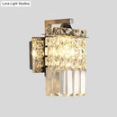 GobekUsa Chrome Rectangle Crystal Wall Sconce with Draping Crystal Rods