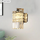 GobekUsa Chrome Rectangle Crystal Wall Sconce with Draping Crystal Rods
