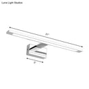 GobekUsa LED Bathroom Vanity Lighting - 19"/23" W, Rectangle Acrylic Shade Sconce Wall Light, Nickel Finish, Warm/White Light