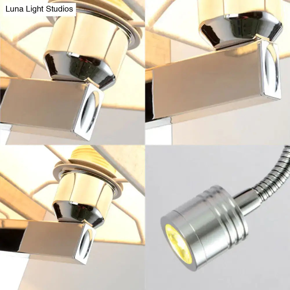 GobekUsa Modern LED Rectangle Wall Sconce in Chrome for Bedroom Lighting, photo 7 of 12