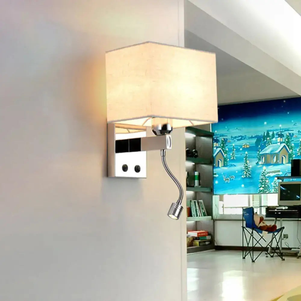 GobekUsa Modern LED Rectangle Wall Sconce in Chrome for Bedroom Lighting, photo 12 of 12