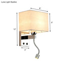 GobekUsa Modern LED Rectangle Wall Sconce in Chrome for Bedroom Lighting
