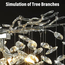 GobekUsa Crystal Branch Chandelier for Dining, Living, Bedroom - Chrome - Round Design