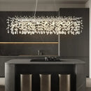 GobekUsa Crystal Branch Chandelier for Dining, Living, Bedroom - Chrome - Round Design