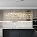 GobekUsa Crystal Branch Chandelier for Dining, Living, Bedroom - Chrome - Round Design
