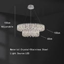 GobekUsa Crystal Pendant Ceiling Lamp LED Luxury Hanging Light