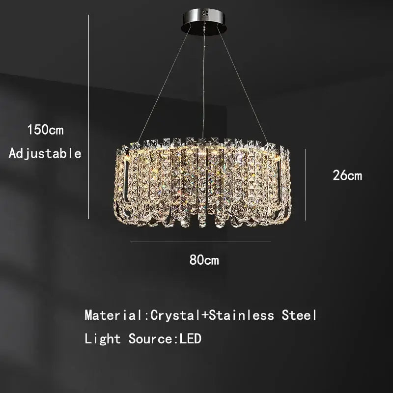 GobekUsa Crystal Pendant Ceiling Lamp LED Luxury Hanging Light, photo 9 of 13