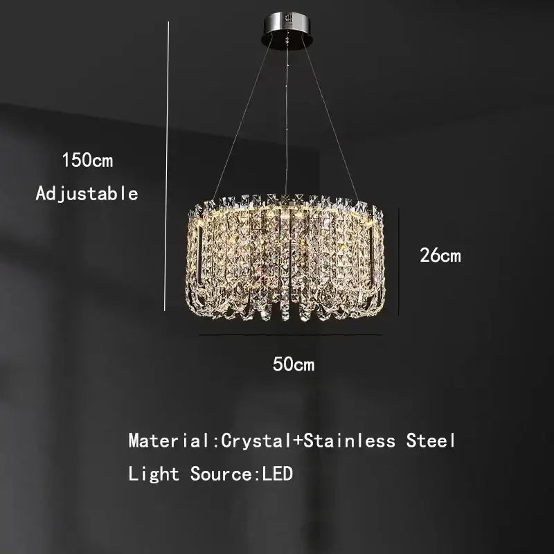 GobekUsa Crystal Pendant Ceiling Lamp LED Luxury Hanging Light, photo 13 of 13