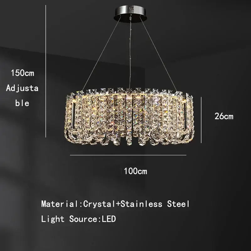 GobekUsa Crystal Pendant Ceiling Lamp LED Luxury Hanging Light, photo 12 of 13
