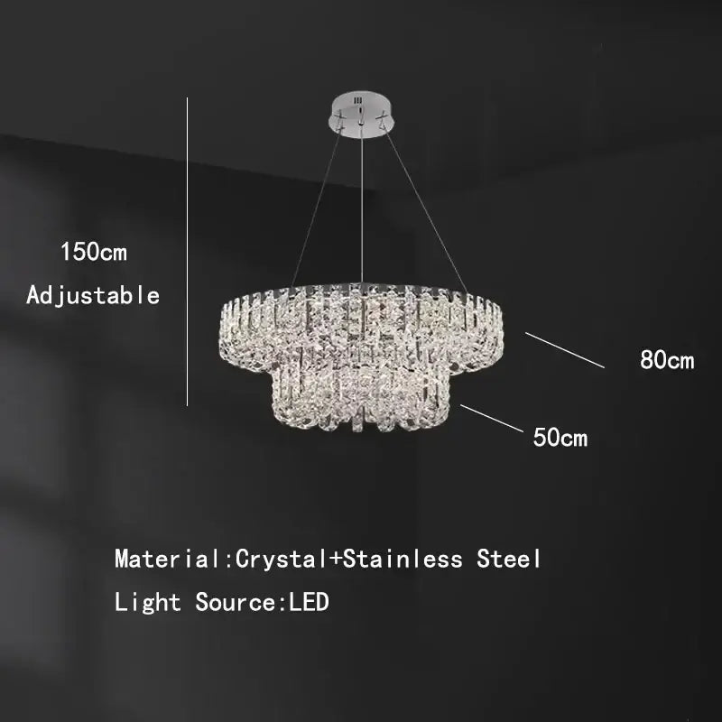 GobekUsa Crystal Pendant Ceiling Lamp LED Luxury Hanging Light, photo 8 of 13