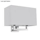 GobekUsa Modern Chrome 2-Light Rectangular Fabric Wall Lamp