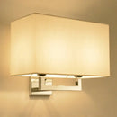 GobekUsa Modern Chrome 2-Light Rectangular Fabric Wall Lamp