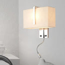 GobekUsa Modern Fabric LED Wall Sconce in Chrome - Stylish Lighting for Living Room
