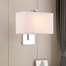 GobekUsa Modern Fabric LED Wall Sconce in Chrome - Stylish Lighting for Living Room