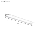 GobekUsa Sleek Stainless Steel Chrome LED Sconce - Rectangular Wall Vanity Light Fixture (16.5"/20.5"/24.5") with Rounded Corner, Warm/White Light