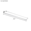 GobekUsa Sleek Stainless Steel Chrome LED Sconce - Rectangular Wall Vanity Light Fixture (16.5"/20.5"/24.5") with Rounded Corner, Warm/White Light