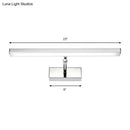 GobekUsa Simple Style Aluminum LED Sconce Wall Light in Chrome, customized Width (19"/23") - Warm/White Light