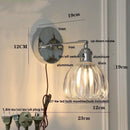 GobekUsa Clear Glass Iron Wall Lamp - Dual Light Up Down Rotate for Home Décor