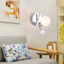 GobekUsa Modern Chrome Sconce with Globe White Glass for LED Living Room Wall Lighting