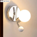 GobekUsa Modern Chrome Sconce with Globe White Glass for LED Living Room Wall Lighting