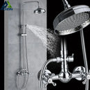 GobekUsa Brass Shower Mixer Faucet Set with Handshower and 8" Rainfall Head