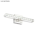 GobekUsa Modern Crystal Vanity Light: Silver/Champagne Linear Wall Sconce with 1 Light in Warm/White for Bathroom