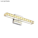 GobekUsa Modern Crystal Vanity Light: Silver/Champagne Linear Wall Sconce with 1 Light in Warm/White for Bathroom