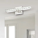 GobekUsa Modern Crystal Vanity Light: Silver/Champagne Linear Wall Sconce with 1 Light in Warm/White for Bathroom