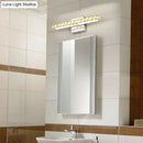 GobekUsa Modern Crystal Vanity Light: Silver/Champagne Linear Wall Sconce with 1 Light in Warm/White for Bathroom