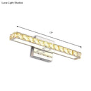 GobekUsa Modern Crystal Vanity Light: Silver/Champagne Linear Wall Sconce with 1 Light in Warm/White for Bathroom