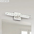 GobekUsa Modern Crystal Vanity Light: Silver/Champagne Linear Wall Sconce with 1 Light in Warm/White for Bathroom