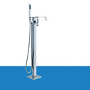 GobekUsa Brass Single Handle Bathtub Shower Set Floor Mounted Mixer Brushed Nickel
