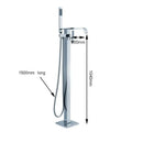 GobekUsa Brass Single Handle Bathtub Shower Set Floor Mounted Mixer Brushed Nickel