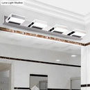 GobekUsa Modern Square Acrylic Vanity Light with Chrome Wall Mount - Available in 1-4 Lights