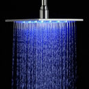 GobekUsa 16" Chrome Brass LED Rain Shower Head; Ultra Thin Square Design, Color Changing