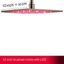 GobekUsa 16" Square LED Light Rainfall Shower Head - Color Changing Brass Showerhead