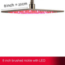 GobekUsa 16" Square LED Light Rainfall Shower Head - Color Changing Brass Showerhead