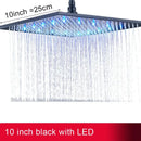GobekUsa 16" Square LED Light Rainfall Shower Head - Color Changing Brass Showerhead