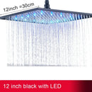 GobekUsa 16" Square LED Light Rainfall Shower Head - Color Changing Brass Showerhead