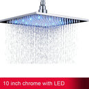GobekUsa 16" Square LED Light Rainfall Shower Head - Color Changing Brass Showerhead