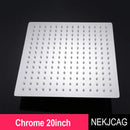 GobekUsa 20’’ Stainless Steel Rainfall Shower Head - Ultra-thin Square Bathroom Shower Head