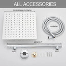 GobekUsa 10" Square Rainfall Shower Head Set with Stainless Steel Hose