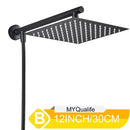 GobekUsa 10" Square Rainfall Shower Head Set with Stainless Steel Hose