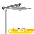 GobekUsa 10" Square Rainfall Shower Head Set with Stainless Steel Hose