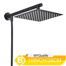 GobekUsa 10" Square Rainfall Shower Head Set with Stainless Steel Hose