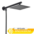 GobekUsa 10" Square Rainfall Shower Head Set with Stainless Steel Hose