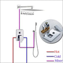 GobekUsa 16" Big Rain Shower Faucet Set with Handshower & Brass Spout